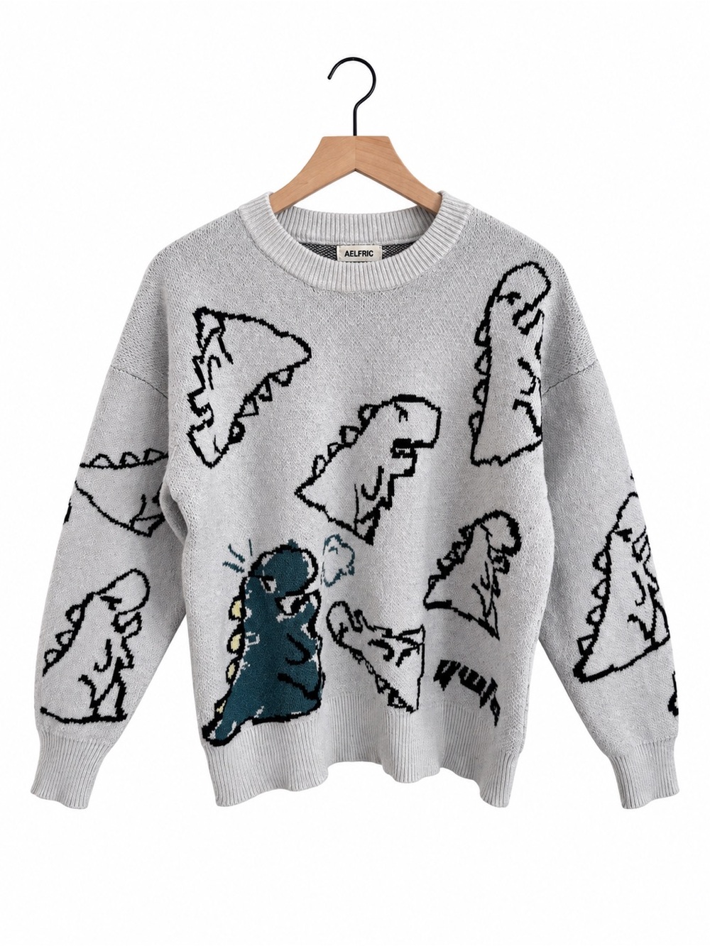 Aelfric Eden Dinosaur Graphic Knit Sweater Size M Unisex